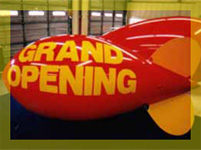 Helium advertising blimp over Los Angeles